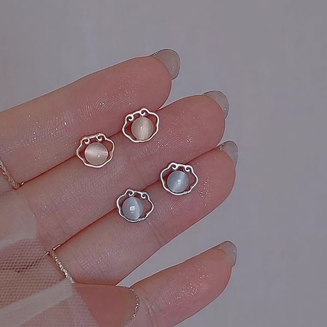 Cat Eye Earring Stone Stud