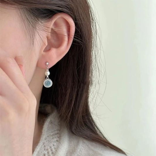 Rhinestone Pearl Drop Earring Faux