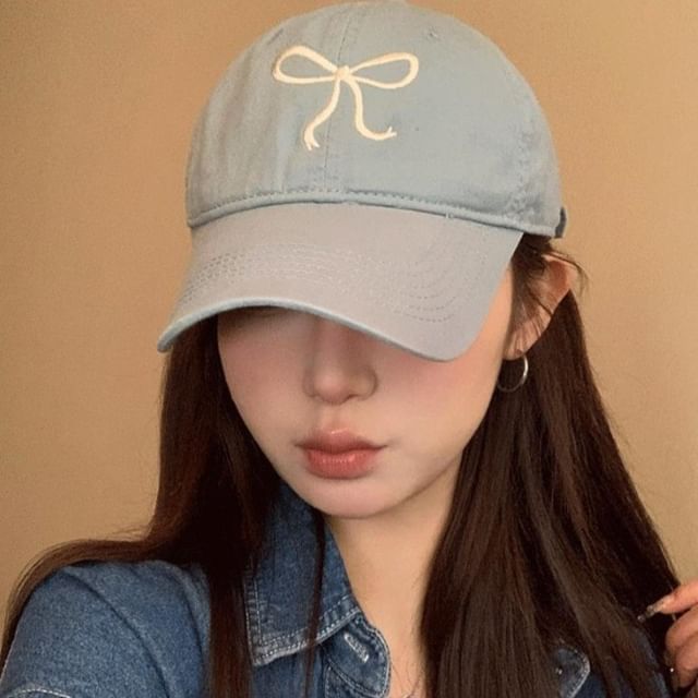 Cap Baseball Embroidered Bow