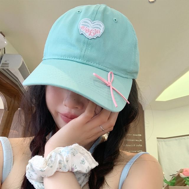 Baseball Cap Heart Applique