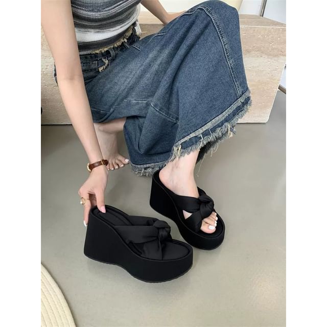 Knot Sandals Heel Slide Wedge Platform