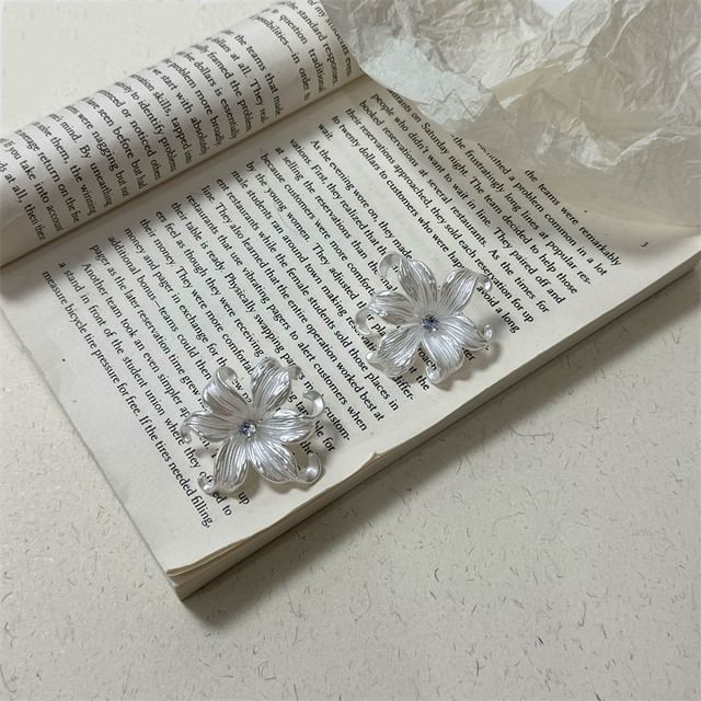 Earring Dangle Stud / Floral Alloy