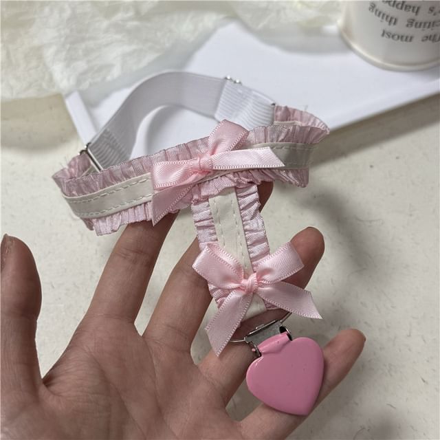 Fabric Garter Heart Ribbon