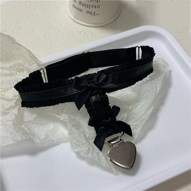 Fabric Garter Heart Ribbon