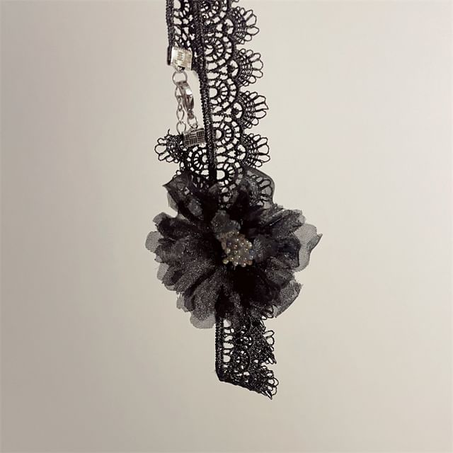 Choker Fabric Floral Lace