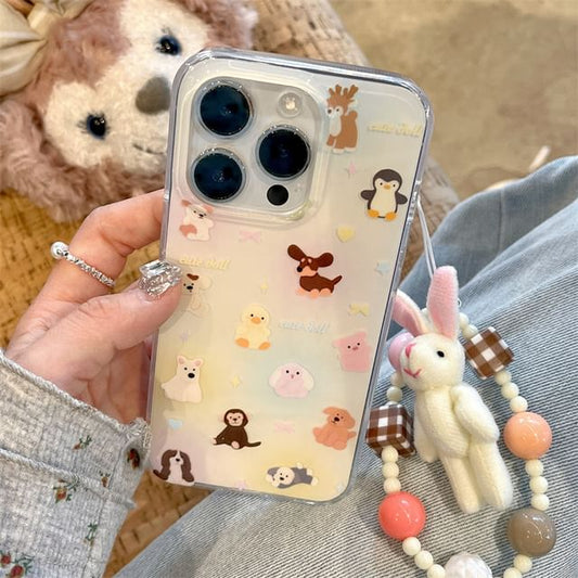 Animal Phone Case / Strap / Set - iPhone 15 Pro Max / 15 Pro / 15 Plus / 15 / 14 Pro Max / 14 Pro / 14 Plus / 14 / 13 Pro Max / 13 Pro / 13 / 13 mini / 12 Pro Max / 12 Pro / 12 / 12 mini / 11 Pro Max / 11 Pro / 11