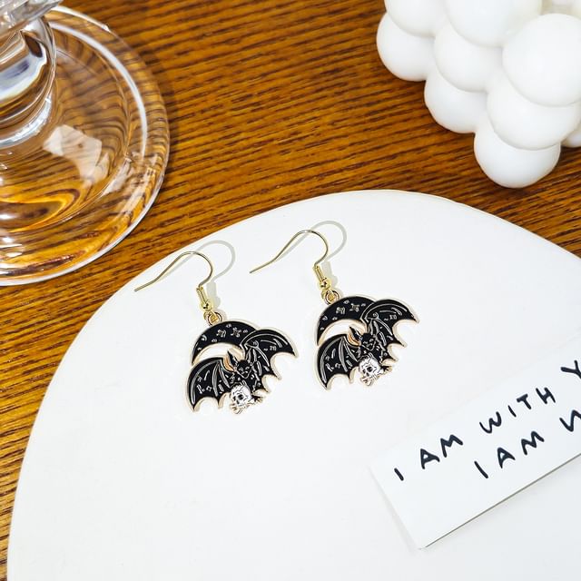 Halloween Bat Alloy Drop Earring