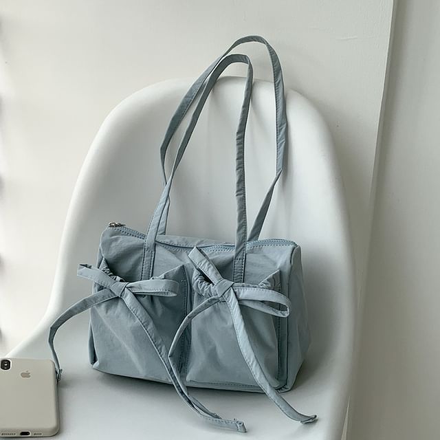 Tote Nylon Bag Accent Plain Bow