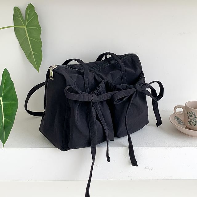 Tote Nylon Bag Accent Plain Bow