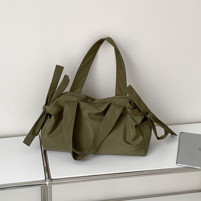 Accent Plain Bag Tote Nylon Bow