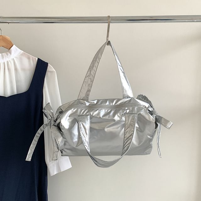 Accent Plain Bag Tote Nylon Bow