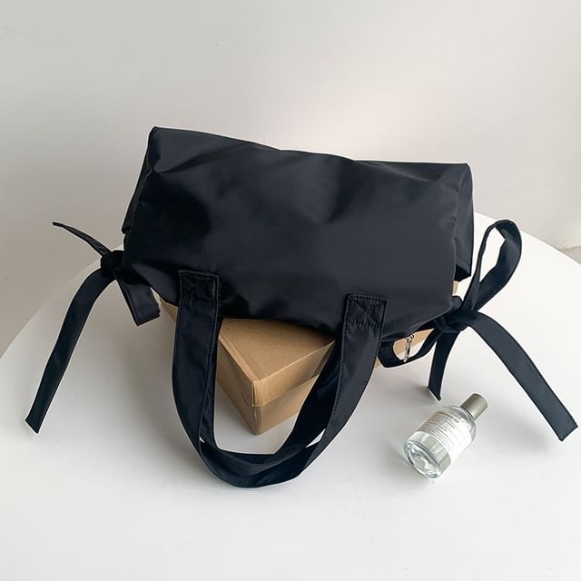 Accent Plain Bag Tote Nylon Bow