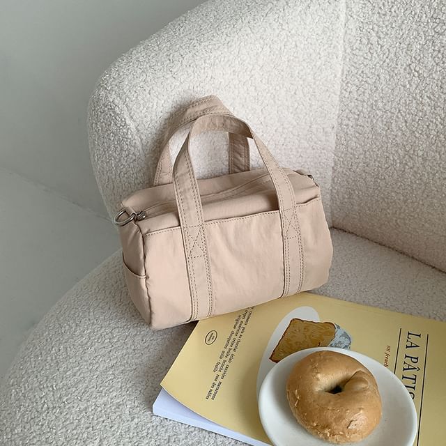 Plain Top Handle Bag Nylon Crossbody