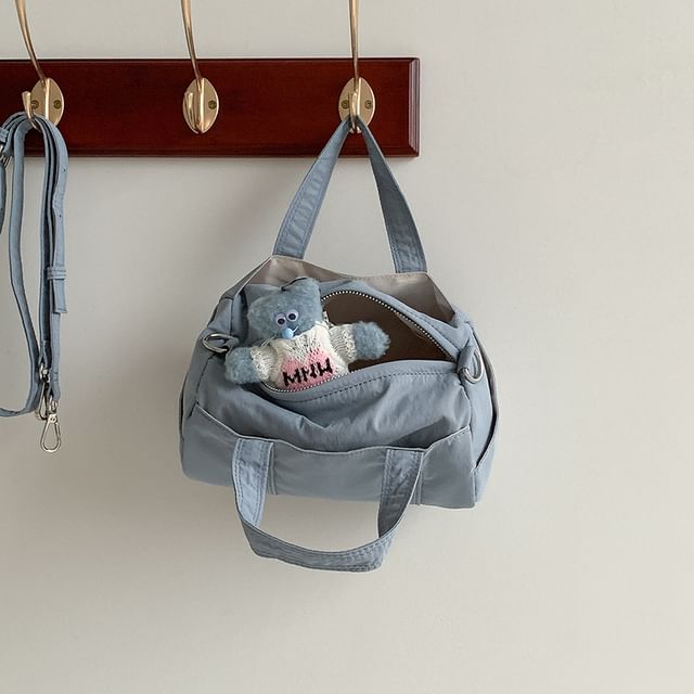 Plain Top Handle Bag Nylon Crossbody