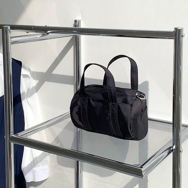 Plain Top Handle Bag Nylon Crossbody