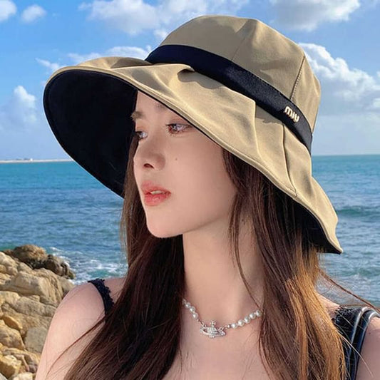 Contrast Bucket Wide Hat Brim Trim