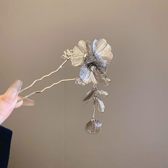 Stick Floral Hair Rhinestone