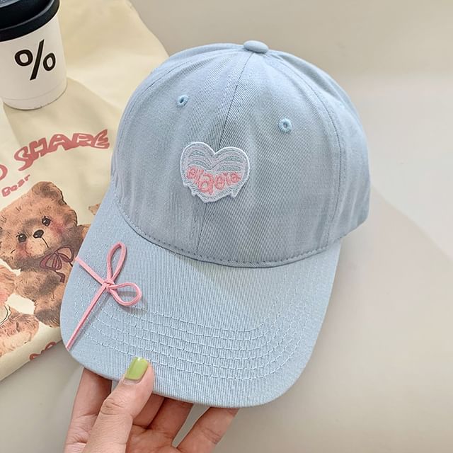 Heart Baseball Embroidered Cap