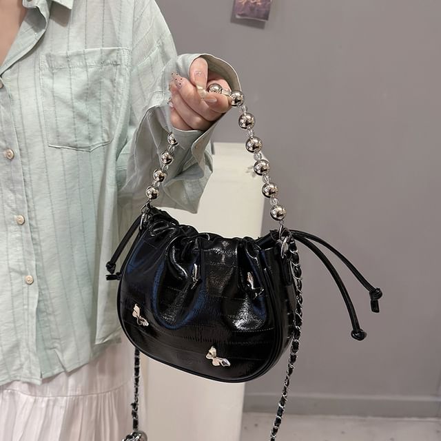 Butterfly Drawstring Chain Crossbody Bag