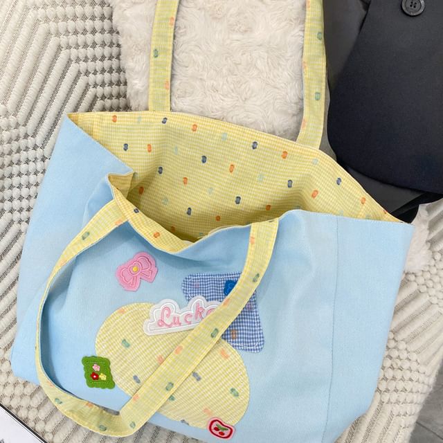 Bestickte Tragetasche aus Canvas