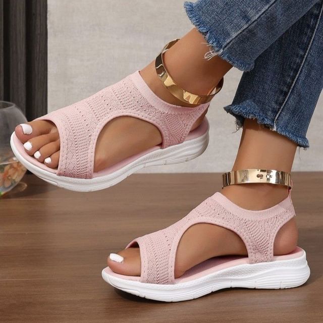 Platform Knit Sandals Plain