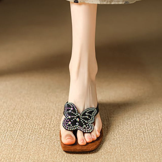 Sandals Butterfly Wedge Thong