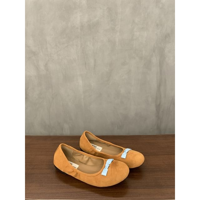 Bow Faux Flats Suede