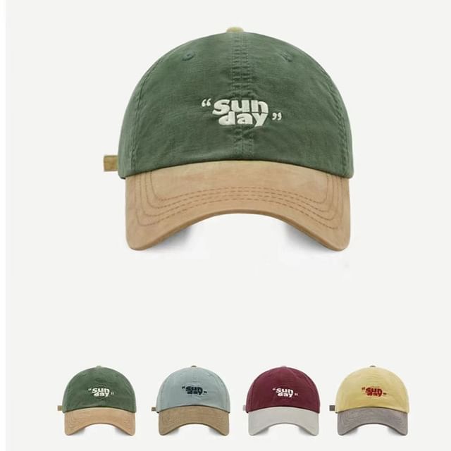 Cap Embroidered Lettering Two-Tone Baseball