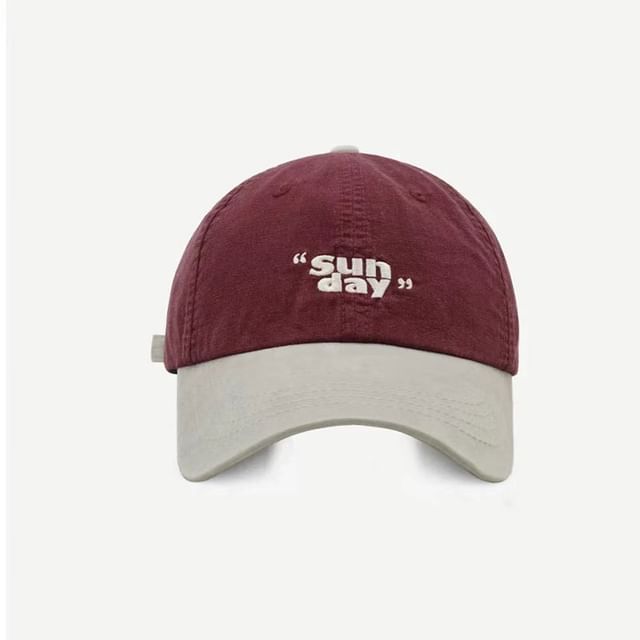 Cap Embroidered Lettering Two-Tone Baseball