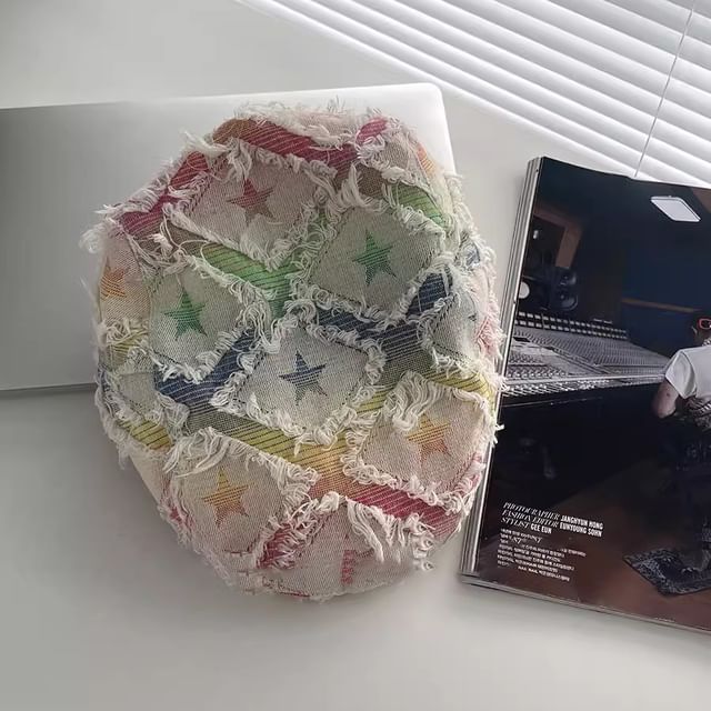 Cabbie Patchwork Hat Newsboy Distressed