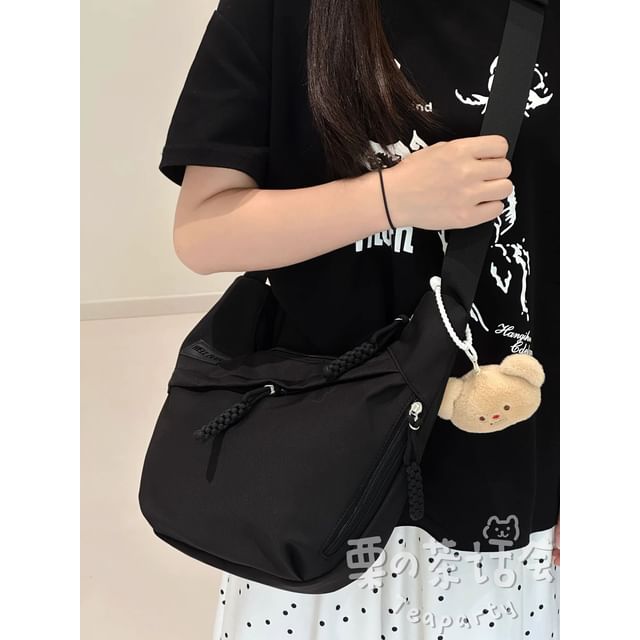 Plain Applique Crossbody Bag / Bag Charm / Set