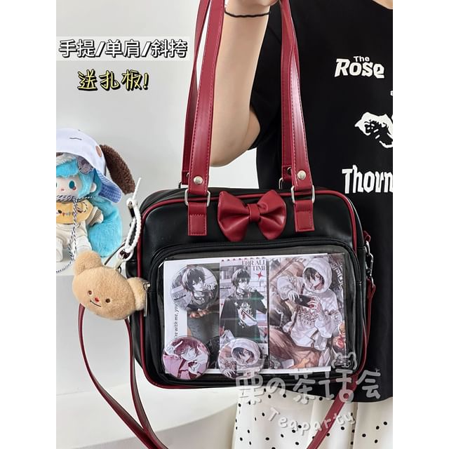 Bow PVC Panel Tote Bag / Bag Charm / Set