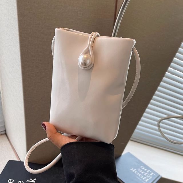 Plain Faux Bag Crossbody Leather