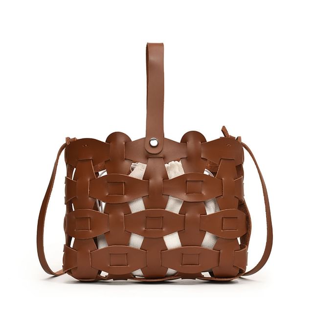 Cutout Faux Bag Leather Crossbody