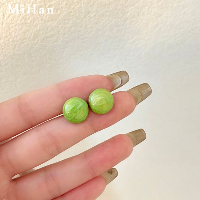 Earring Glaze Alloy Stud Bead