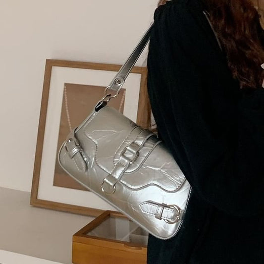 Shoulder Flap Buckled Bag