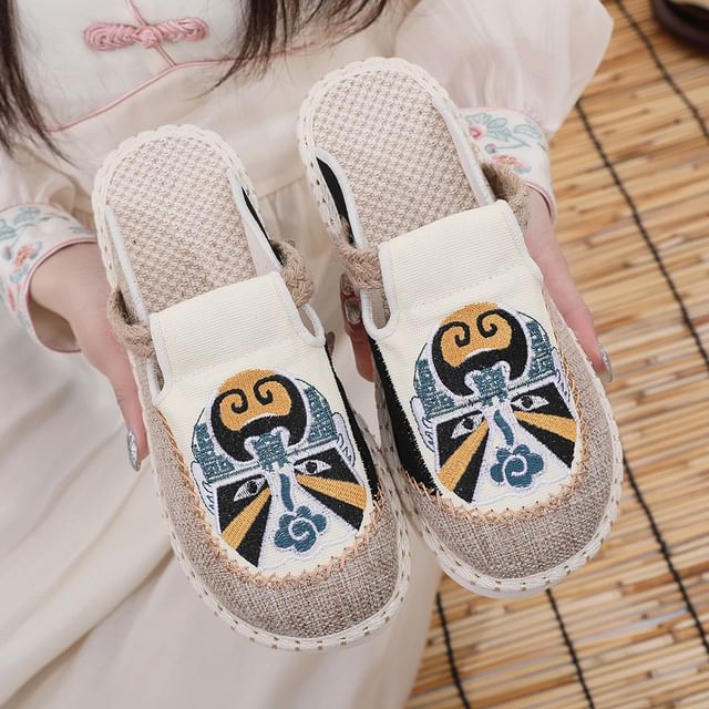 Mules Lace Embroidered