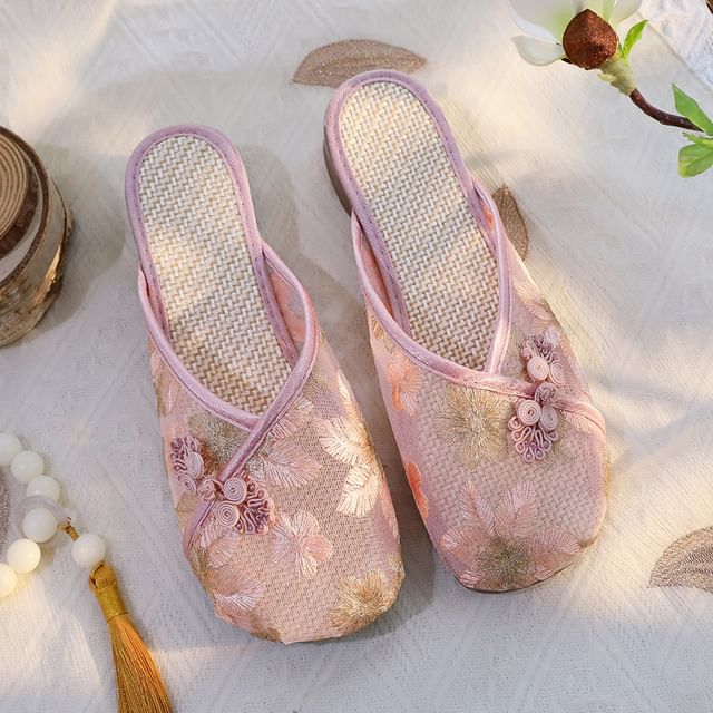 Mules Floral Lace