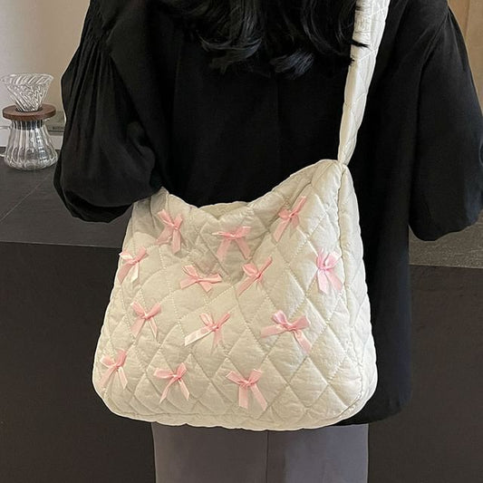 Bow Quilted Tote Bag