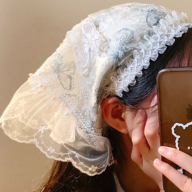 Designs) (Various Lace Trim Bandana Butterfly