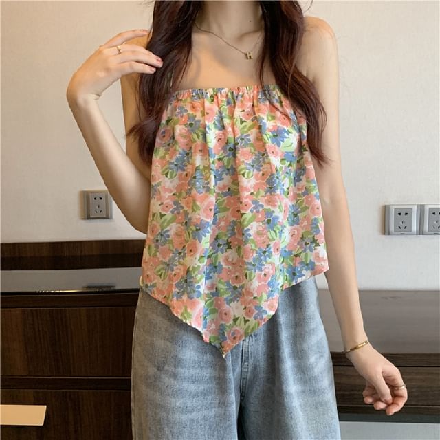 Halter Print Floral Top