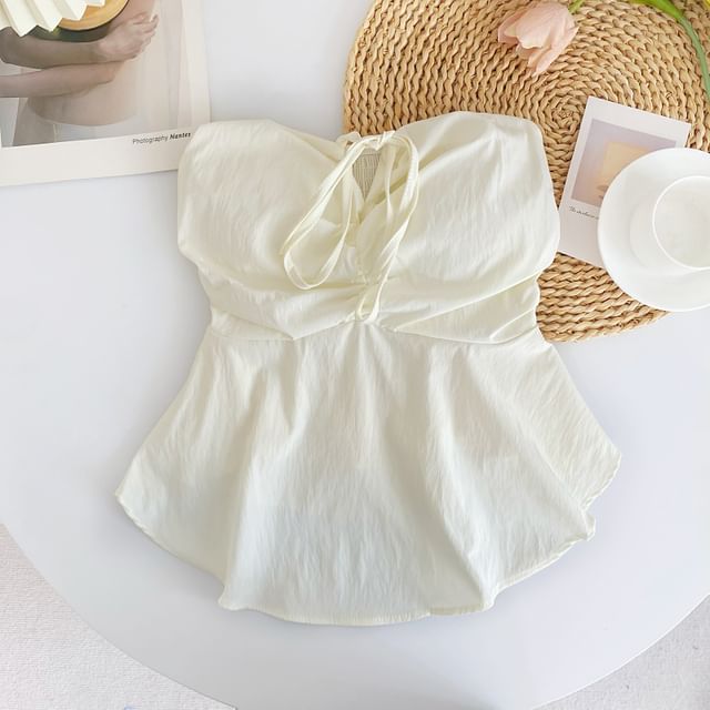 Schlichtes Tube-Top mit Schleife und Schößchen