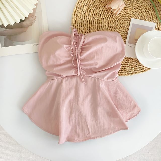 Schlichtes Tube-Top mit Schleife und Schößchen