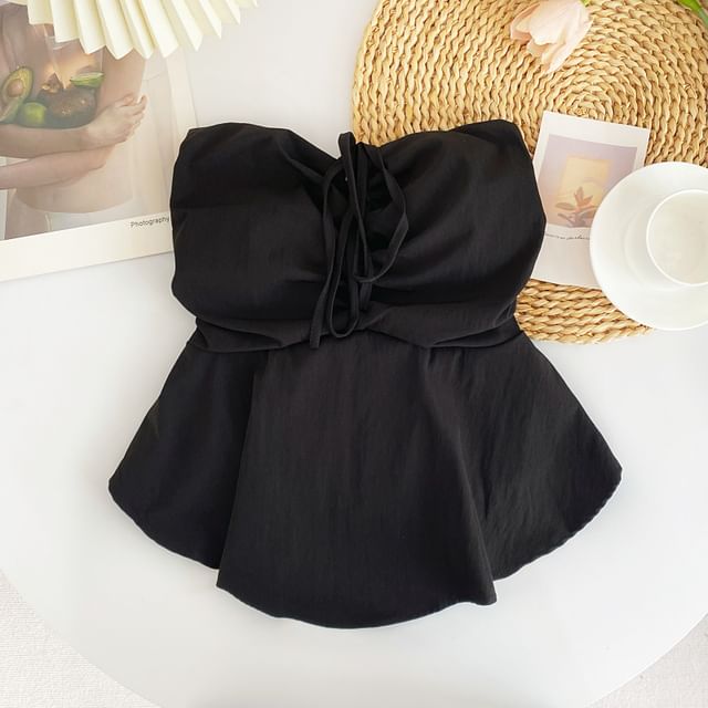 Schlichtes Tube-Top mit Schleife und Schößchen