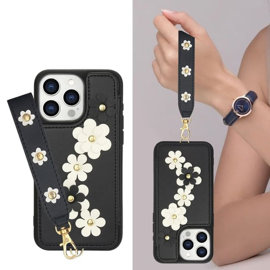 Leather Case Phone Faux Floral