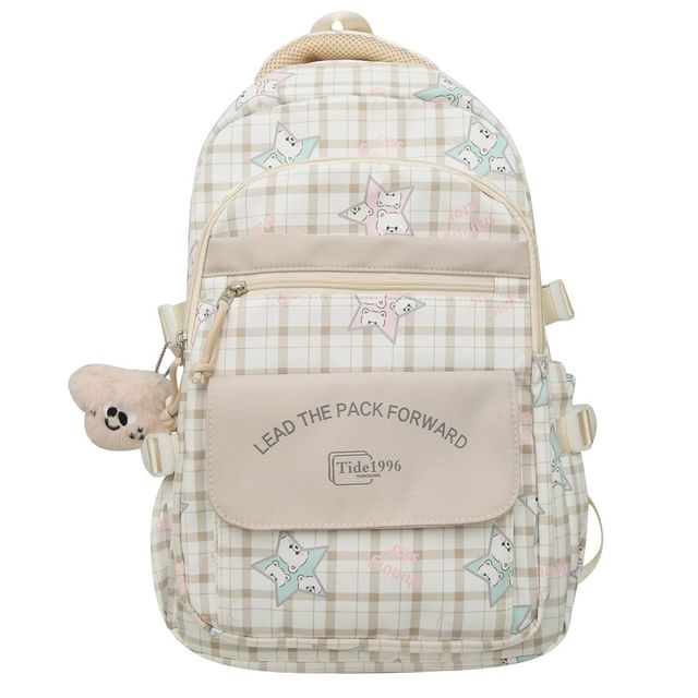 Bag Backpack Set / Cartoon Charm Multi-Pocket Print