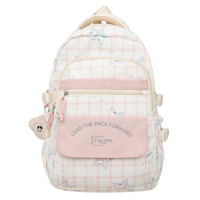 Bag Backpack Set / Cartoon Charm Multi-Pocket Print
