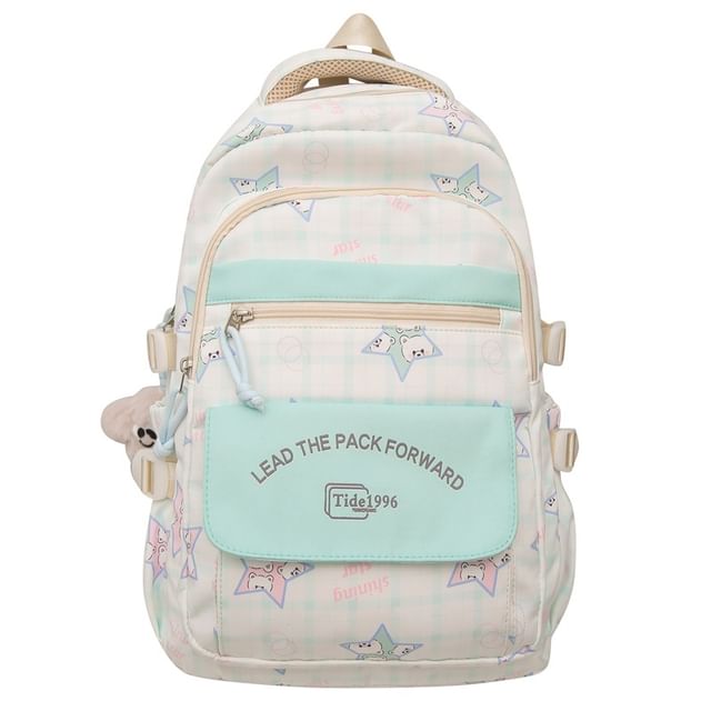 Bag Backpack Set / Cartoon Charm Multi-Pocket Print