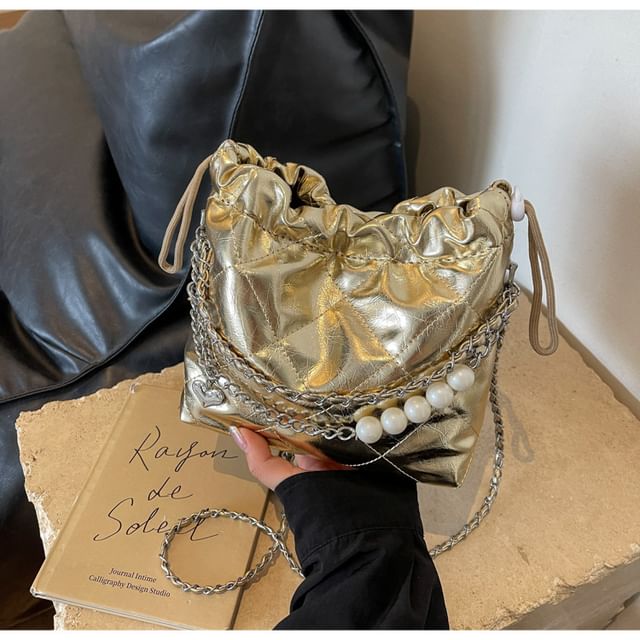 Strap Bag Bucket Chain Quilted