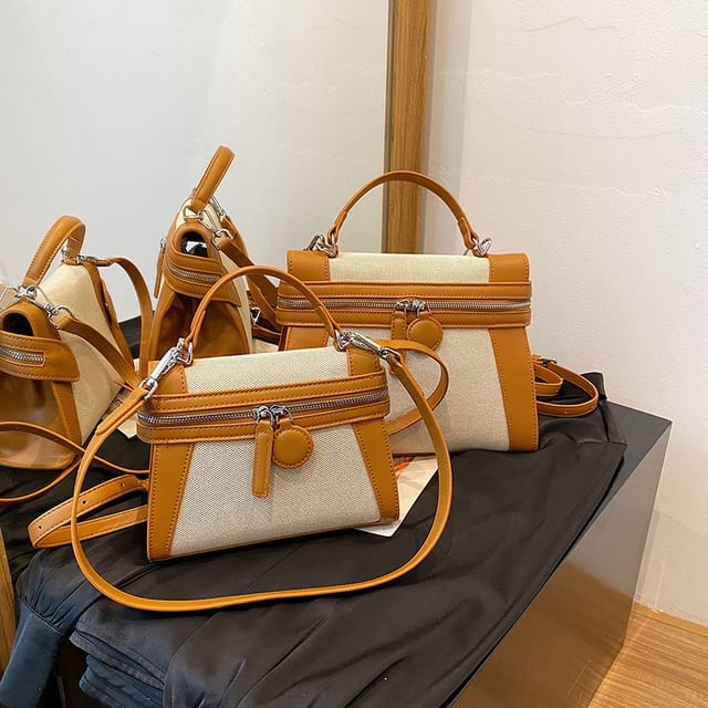 Tone Top Handle Crossbody Bag Two